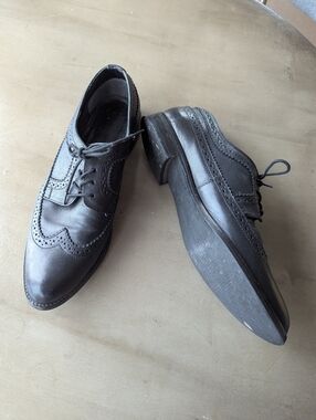 Black Leather Brogues 9